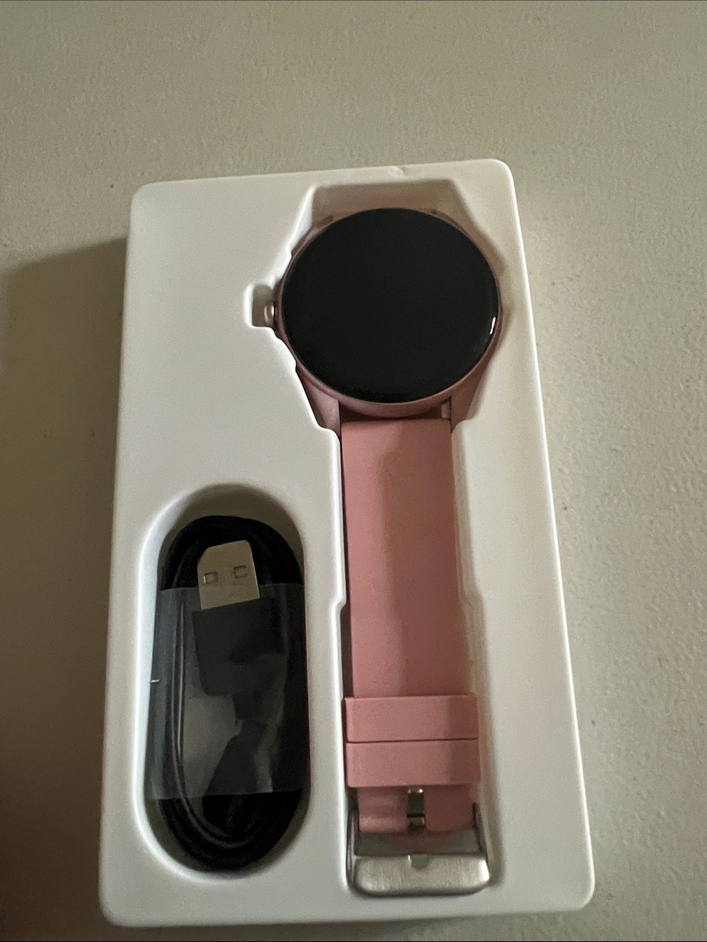 Pink Smartwatch with Silicone Band - Unbranded